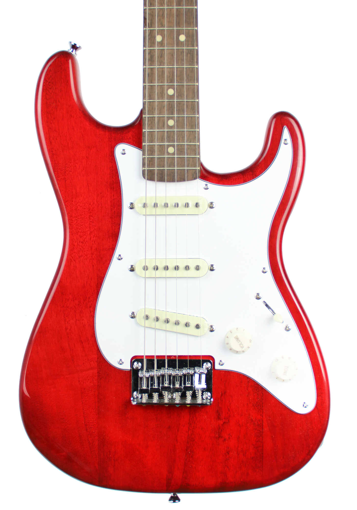 Fender Squier Short Scale 24-Inch Strat Pack - Transparent Red (scratches  and sc