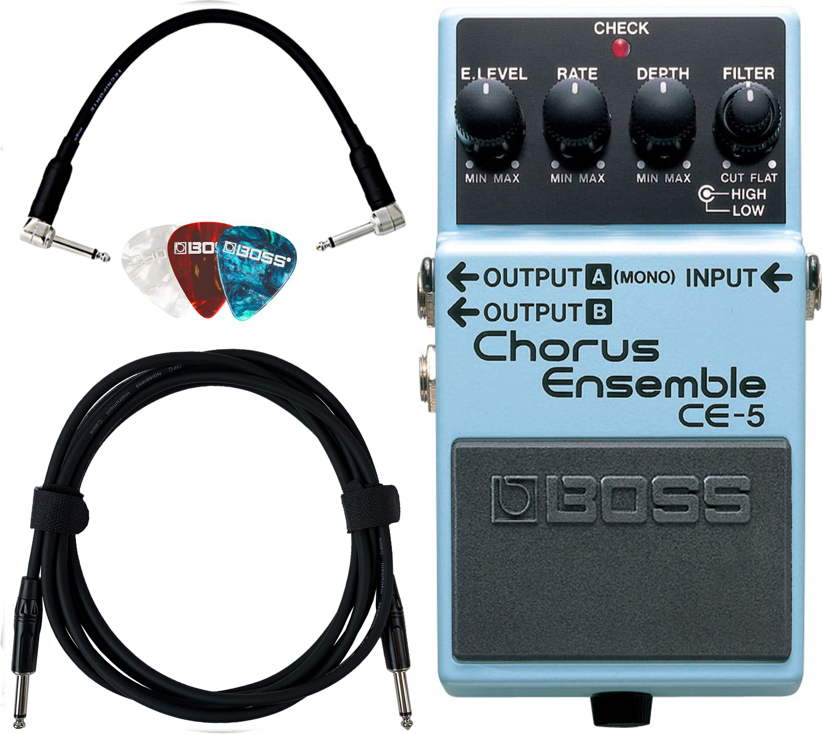 Boss CE-5 Chorus Ensemble w/ Instrument Cables