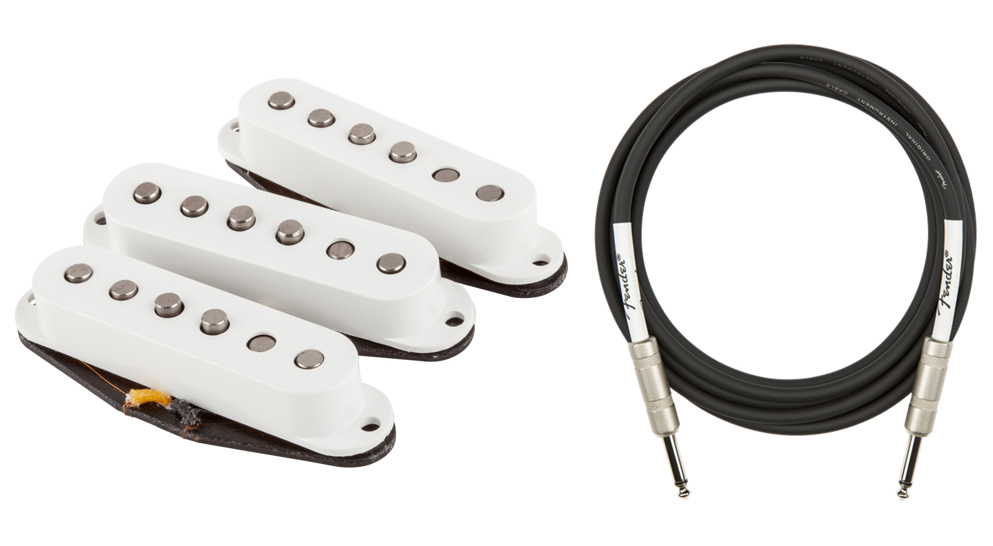 Fender Custom Shop Fat '50s Stratocaster Pickups - White w/ Instrument Cable