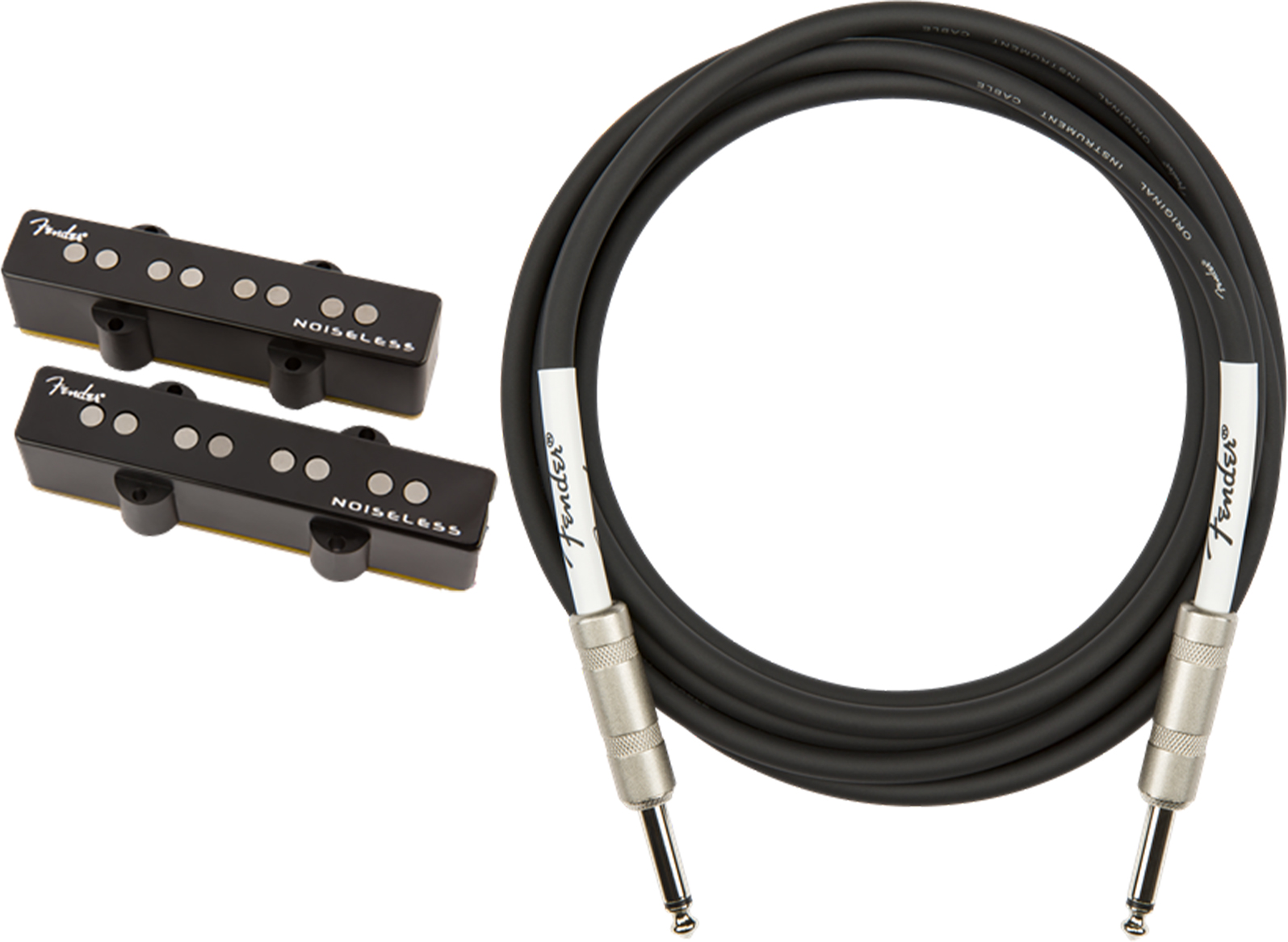 Fender Gen 4 Noiseless Jazz Bass Pickups w/ Instrument Cable 