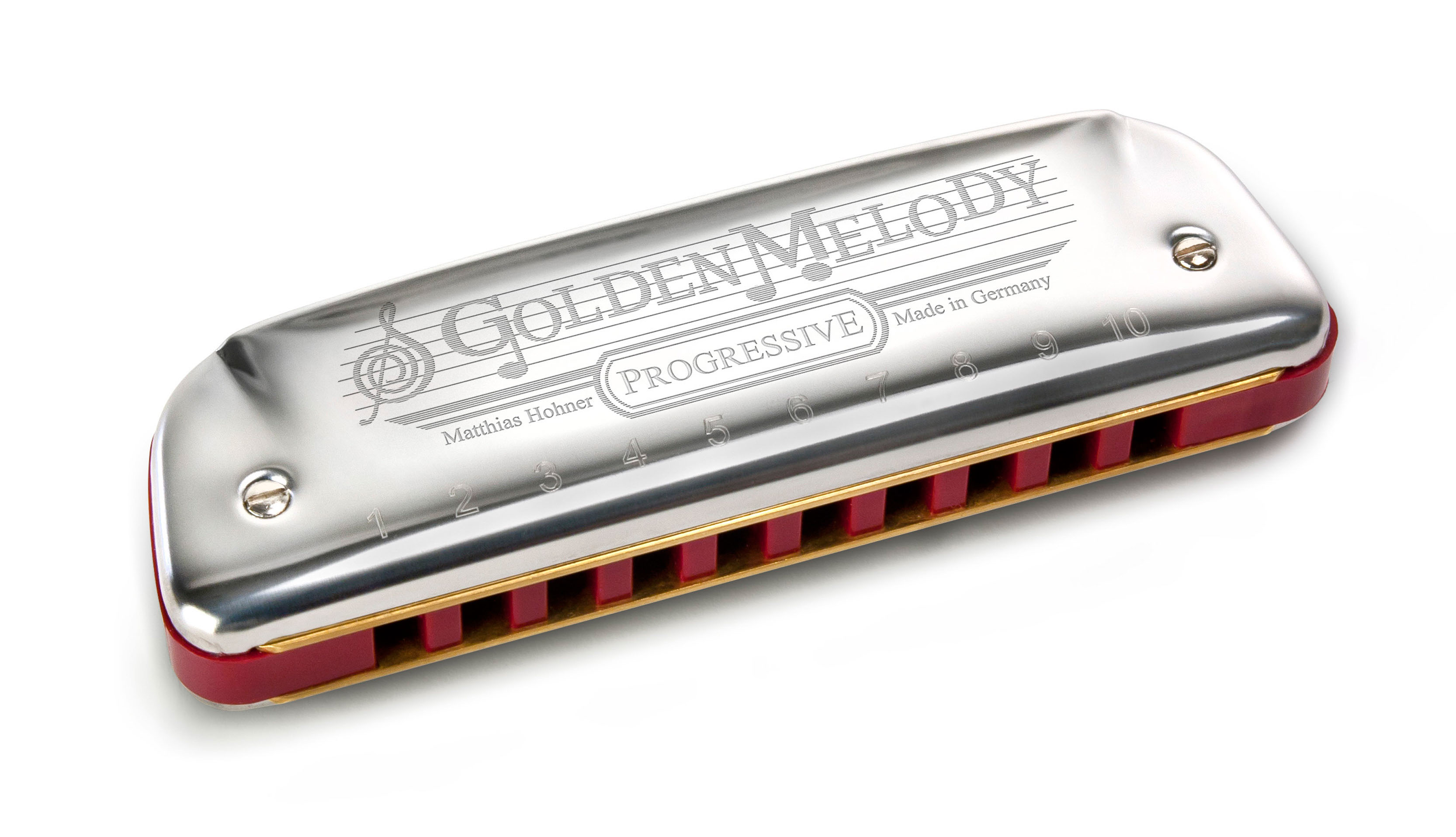 Hohner 544 Golden Melody Harmonica - Key of D w/ Instructional Manual