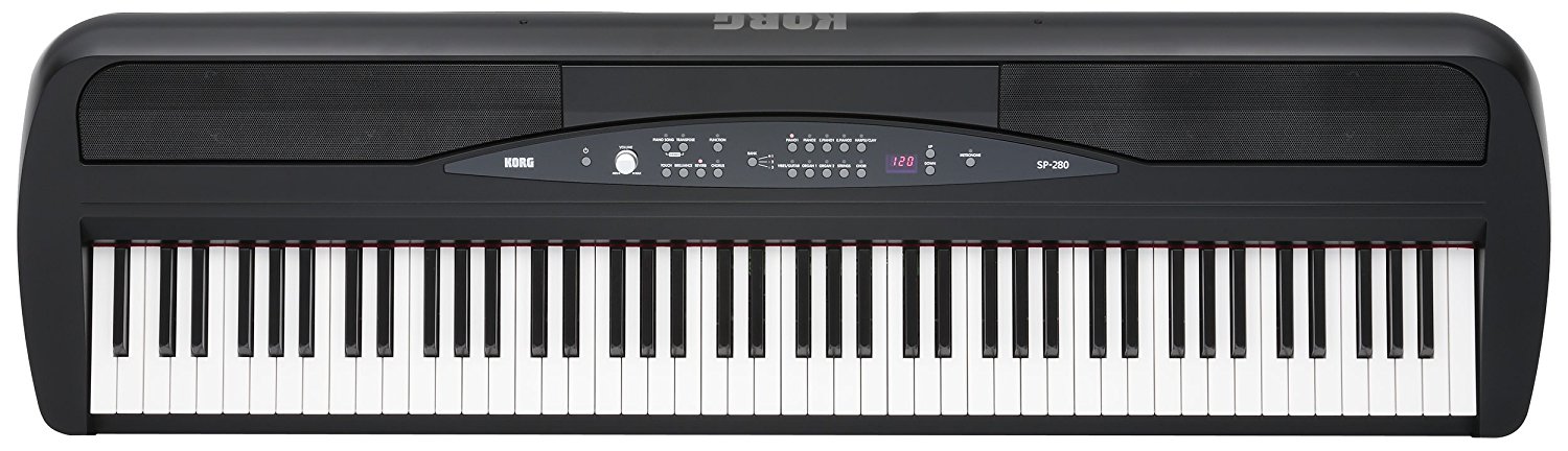 Korg SP280BK Digital Piano Electronic Keyboard, 88 Key - Black for 