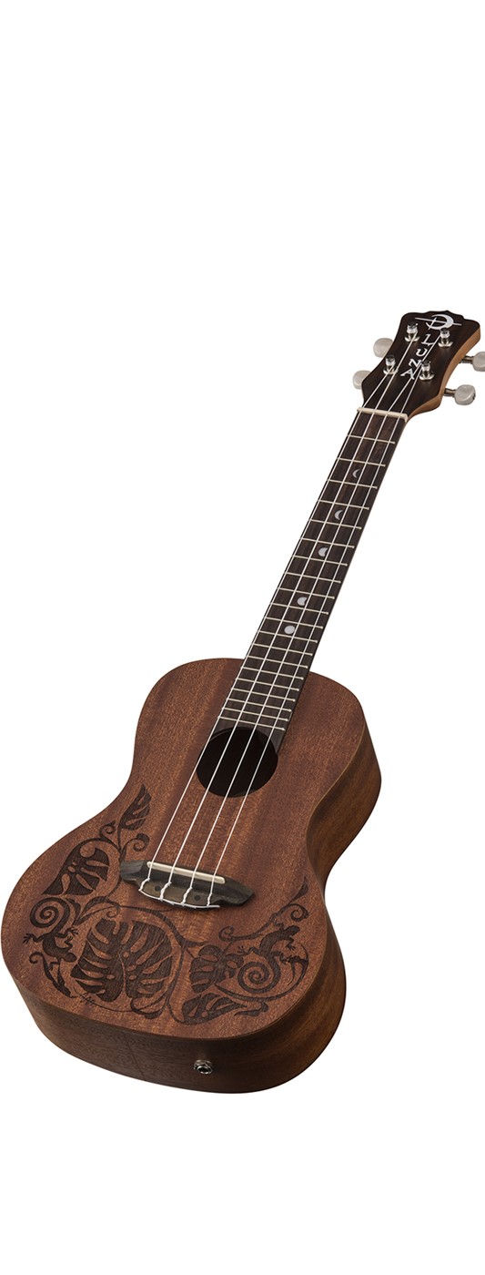 Luna Mo'o Lizard Mahogany Concert Acoustic-Electric Ukulele