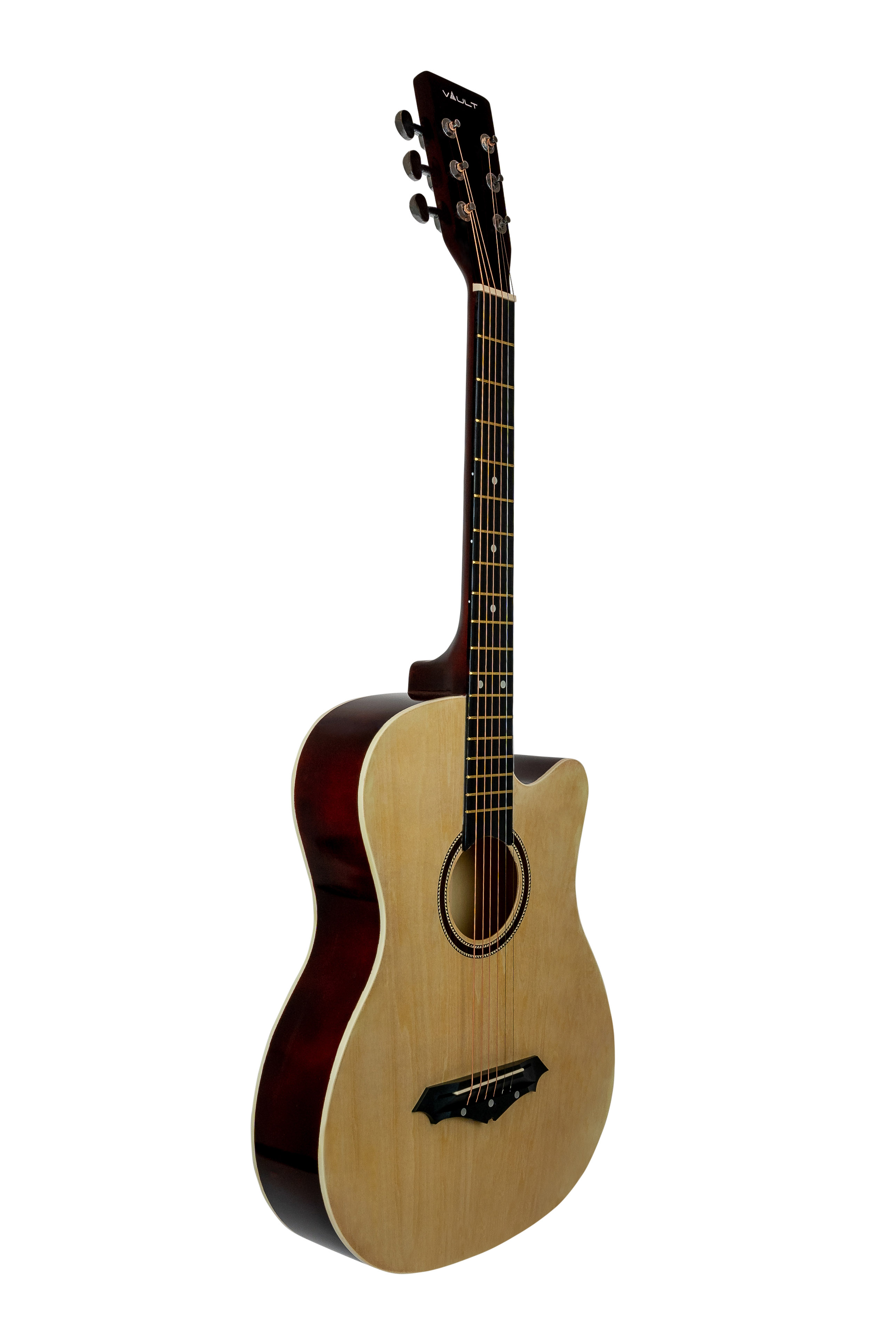 Vault 38C 38-Inch Cutaway Acoustic Guitar - Natural w/ Gig Bag ...