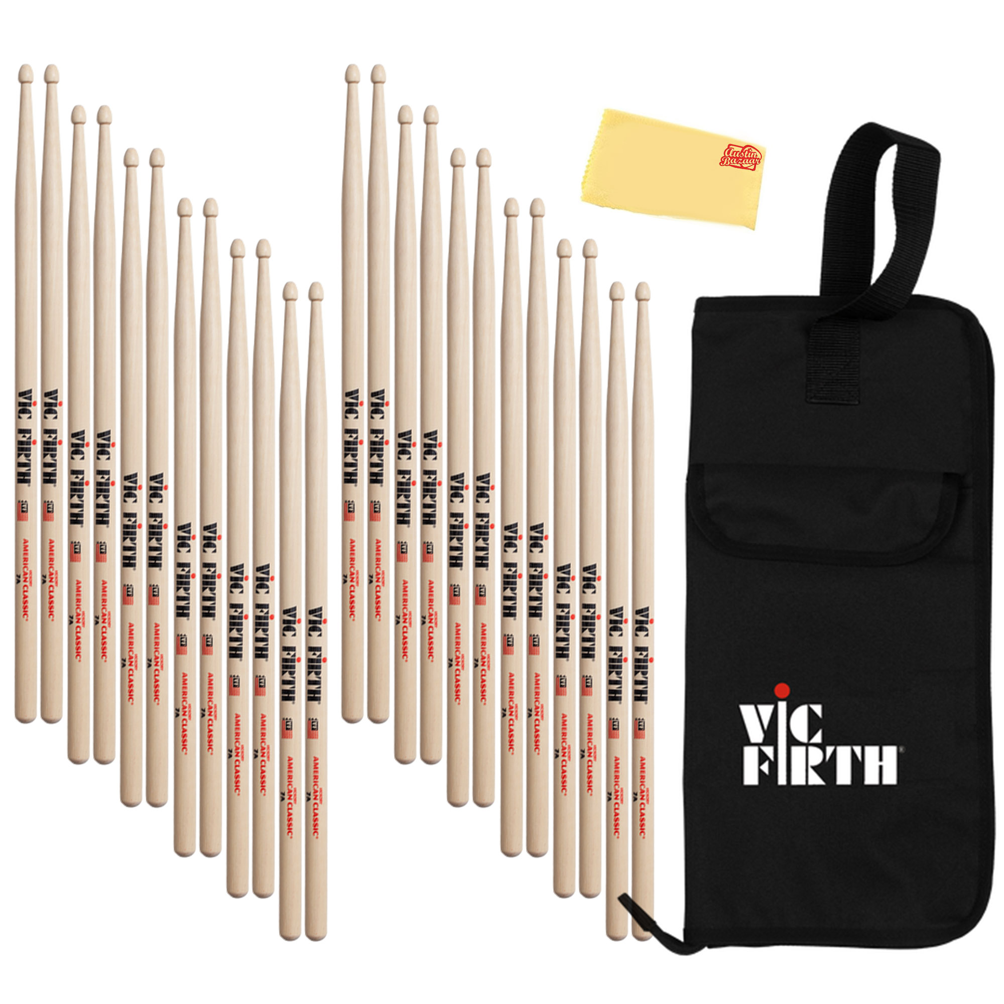 Vic Firth American Classic 7A Hickory Drumsticks - 12 Pack w
