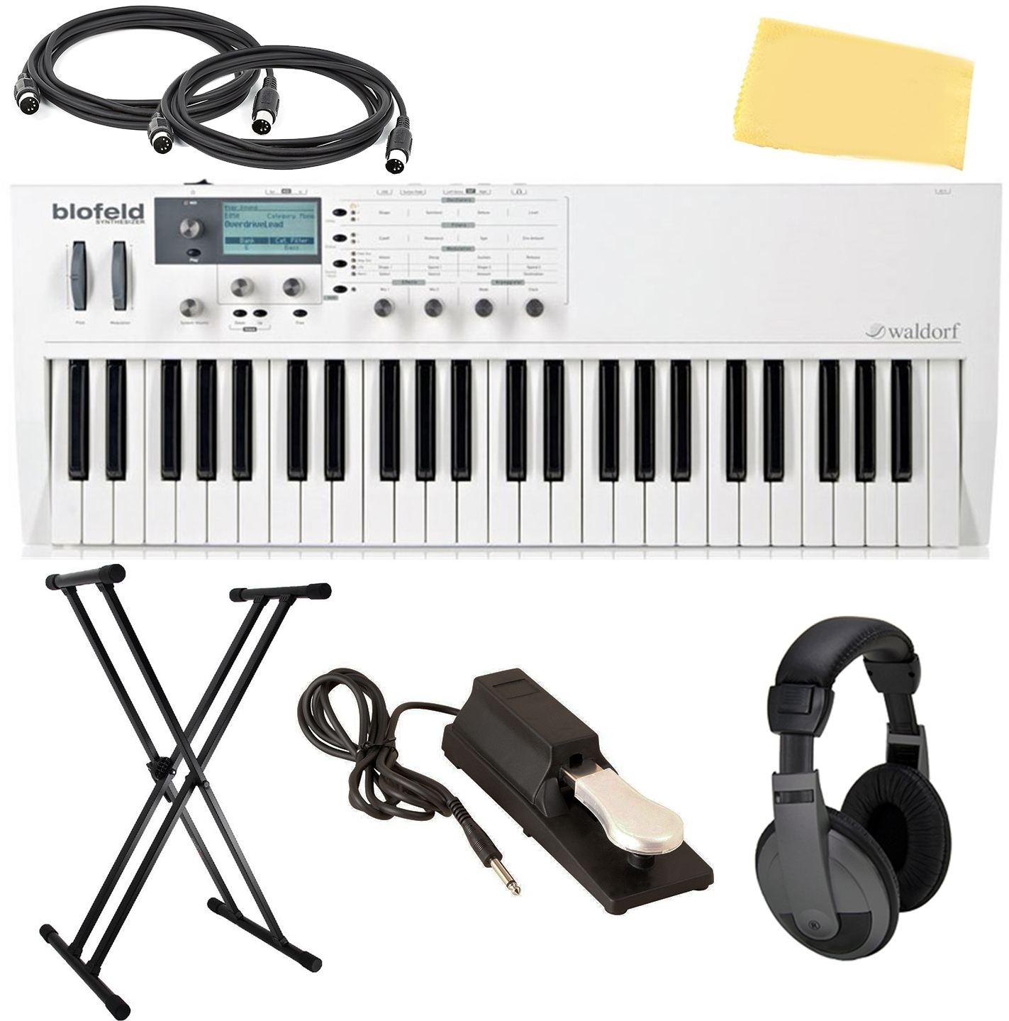 Waldorf Blofeld Keyboard Synthesizer - White w/ Adjustable Stand